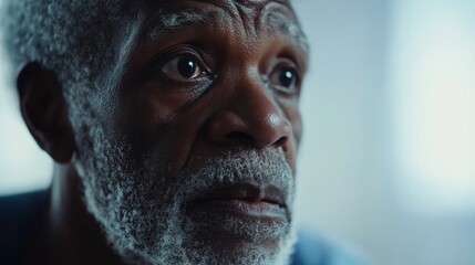 The image shows an elderly man with a full beard and mustache, appearing shocked or surprised at something off-camera.