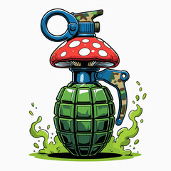 fiery mushroom grenade vector image