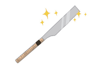 Illustration of a shiny new single-edged saw