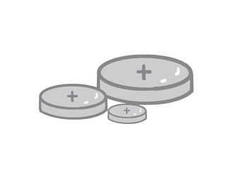 Illustration of round batteries of different sizes