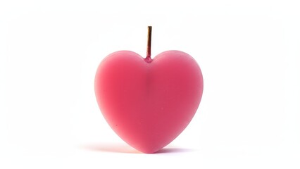 Obraz premium Close up of a vibrant pink heart shaped candle against a stark white backdrop