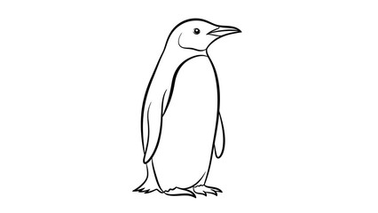 Obraz premium Cute cartoon penguin vector illustration of an isolated arctic bird on a white background with winter snow and ice elements for nature wildlife designs