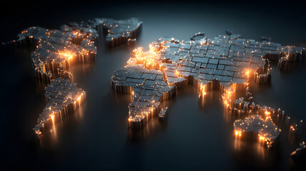 global logistics network supply chain optimization international shipping world map container port transportation glowing connection business commerce efficiency innovation