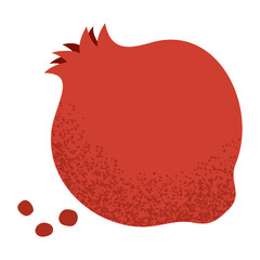 Simple pomegranate illustration. Fresh pomegranate fruit. Healthy food concept. Minimal flat vector design for interior, poster, cover, banner. Isolated on white background.
