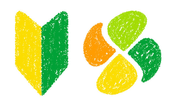 クレヨン素材　手描きの初心者・もみじマークセット