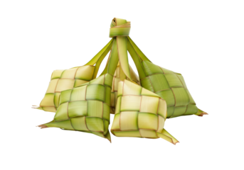 ketupat woven palm leaf rice cakes bundles for festive celebration