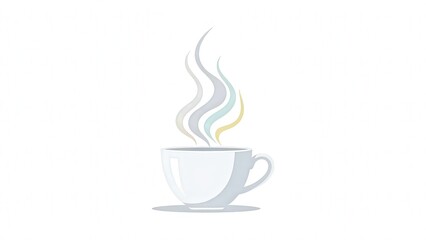 Obraz premium Close-Up of Steaming Hot Coffee Cup with Gentle Light Reflection