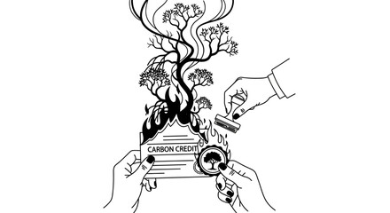 Hand drawn tree growing from book.