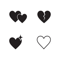 Set of heart vector icons