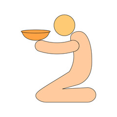 poverty line colors icon vector symbol. Load symbol vector sign isolated on white background illustration for graphic and web design.