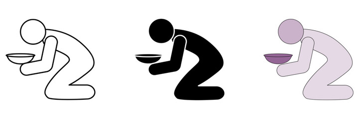 poverty line set icon vector illiustration on white background