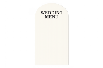 Wedding menu card template with transparent background