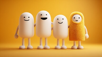 The combination of villains on a yellow background