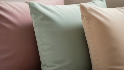 Set of Soft Pastel Velveteen Pillows for Modern Interior Decor and Home Comfort