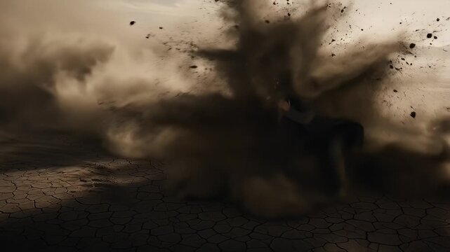 Desert Storm and Dust Cloud Formation in Harsh Environment.