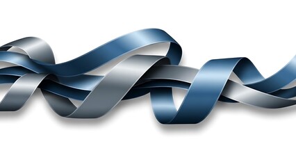Abstract ribbon design in blue and gray hues