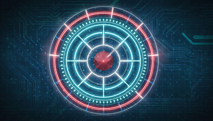 High-tech Radar Screen Showing Target Acquisition in Action 