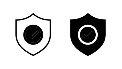 Vector illustration of security shield with checkmark icons on transparent background