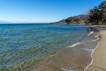 Landscape of coastline of Thassos island, Greece