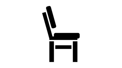 Vector illustration of a classic wooden chair, simple furniture design icon on transparent background