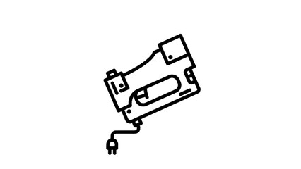 Vector illustration of a durable electric staple gun for carpentry and DIY projects, on transparent background