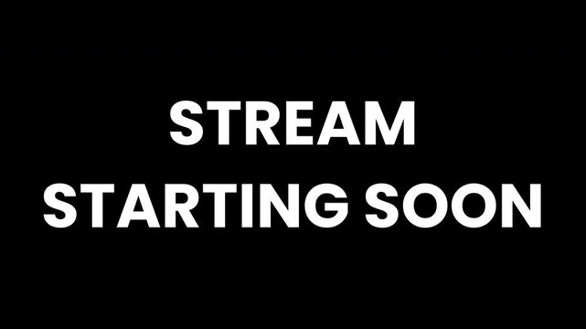 Engaging 'Stream Starting Soon' animation for live streaming platforms. High-resolution and loopable. Ideal for gaming, webinars, and online events.