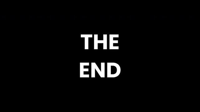 Dramatic 'The End' animation, perfect for film, video, and presentation endings. High-resolution and loopable. Features a compelling, modern design.
