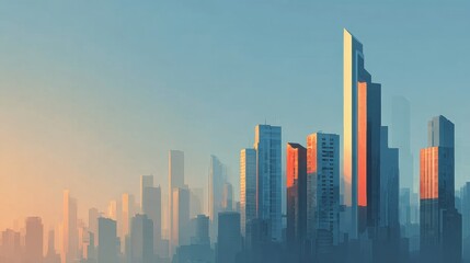 Obraz premium Colored city skyline