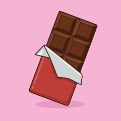 Sweet Chocolate Bar Illustration Delicious Candy Treat Food