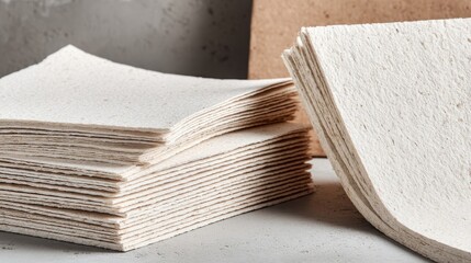 Stacks of Biodegradable Mushroom Mycelium Packaging Materials Showcasing Sustainable Industry Innovation