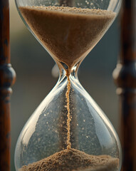 hourglass on black background