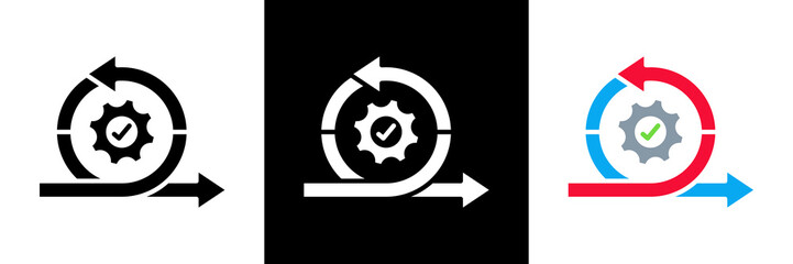 Agile Icon Set Glyph vector Illustration 