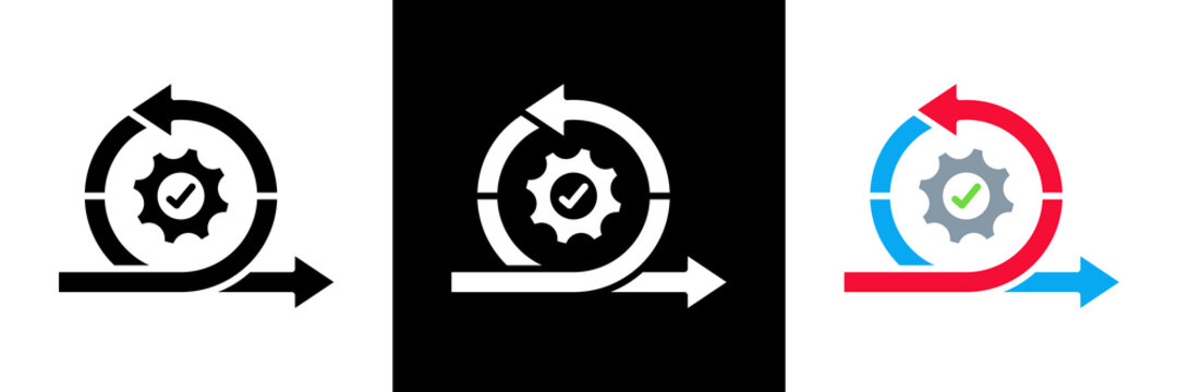 Agile Icon Set Glyph vector Illustration 