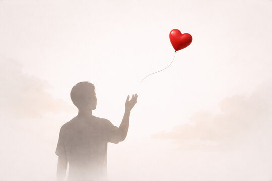 Letting go of love and emotional attachment concept image