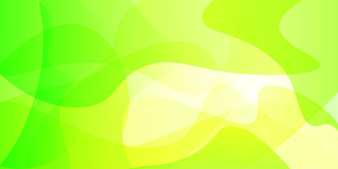Bright green yellow abstract wave background with modern fluid shapes
