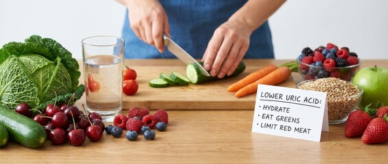 Slicing Fresh Vegetables in a Modern Kitchen Environment