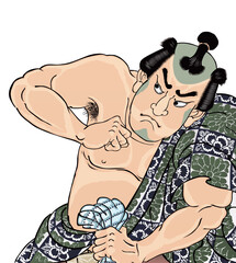 国芳もよう正札附現金男 五尺染五郎