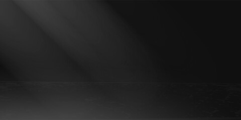 limbo black background. abstract dark gradient backdrop. color wall of studio, room, stand for product display or photo. modern banner with empty place for advertising text. vector illustration.