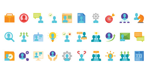 Human Resources icons set vector illustration