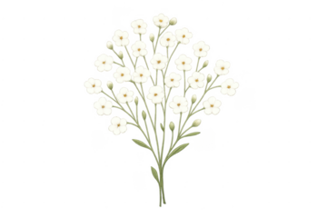 Baby's breath gypsophila flowers bouquet transparent background