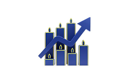 Candlestick Chart with Upward Arrow