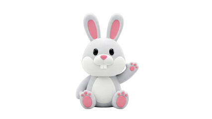 Obraz premium Cute 3D Rendered Bunny Waving