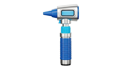 Modern Otoscope with Blue and Silver Design