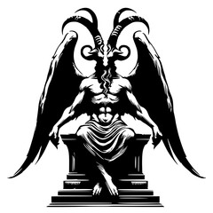 Silhouette of the statue of Baphomet