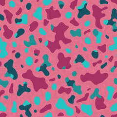 Pink and blue Camouflage Seamless Repeat