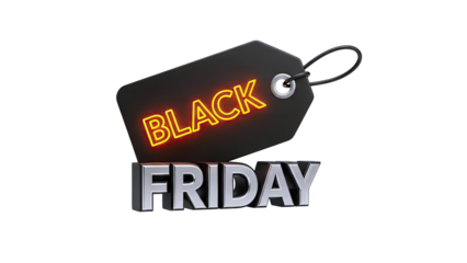 Black Friday Sale Tag with 3D Text