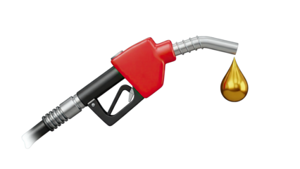 Gas Pump Nozzle with Golden Fuel Drop