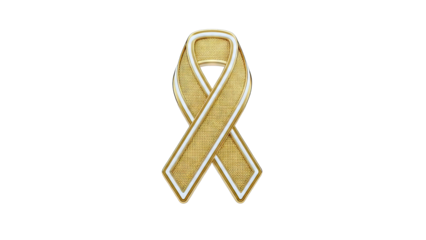 Elegant Gold and White Awareness Ribbon