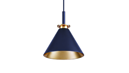 Modern Black and Gold Cone Pendant Light