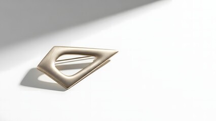 Brooch Jewelry: Minimal Gold Geometric Triangle Brooch on White